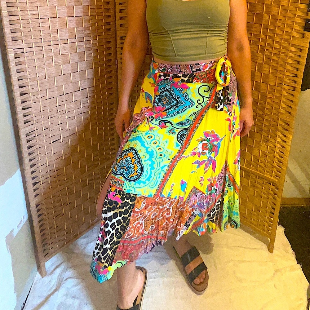 Melissa Paige Patchwork Midi Skirt